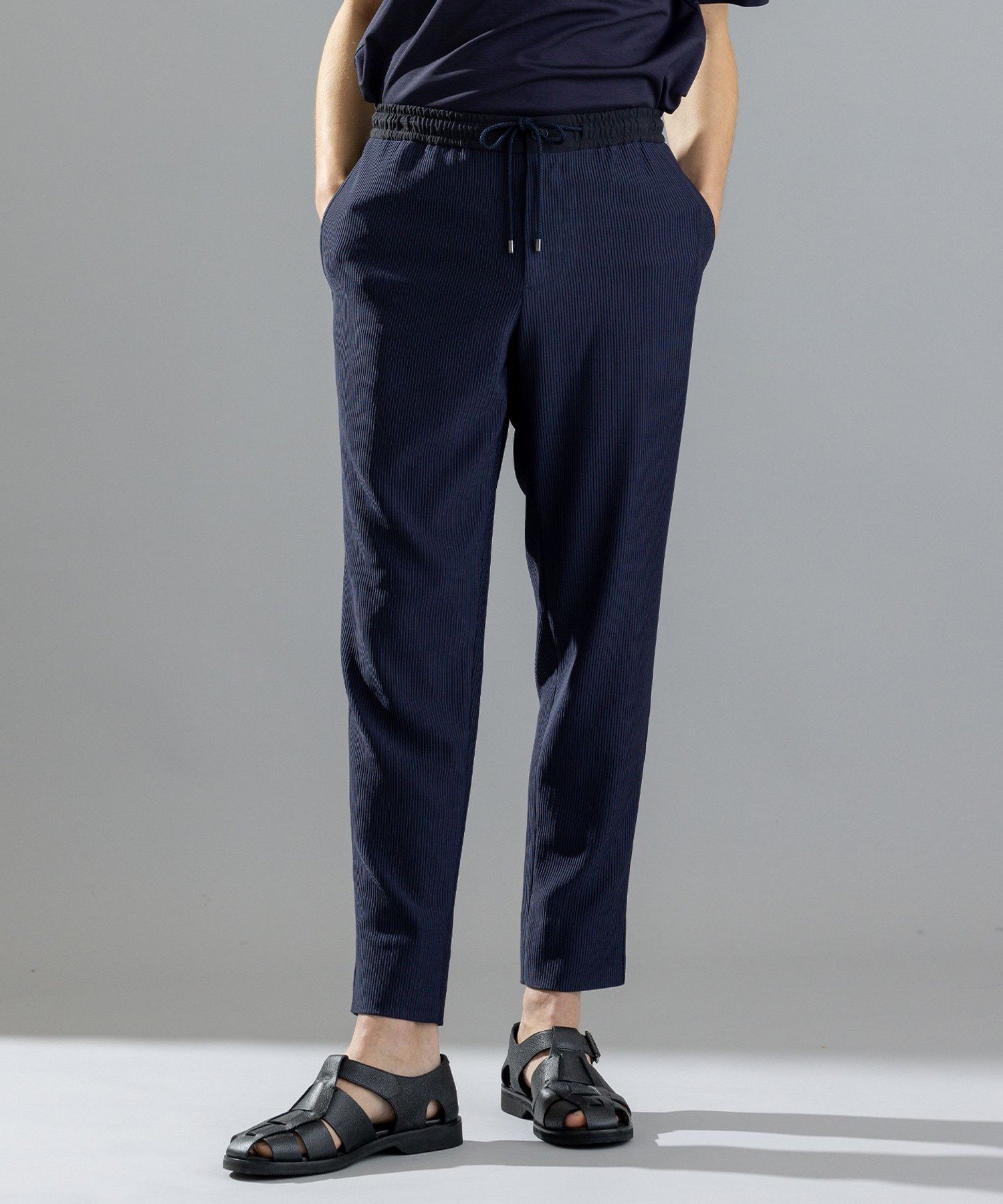 JOSEPH HOMME ソフトプリーツストレッチ / PEGG EASY ジョゼフ オム パンツ その他のパンツ ブラック ネイビー【送料無料】