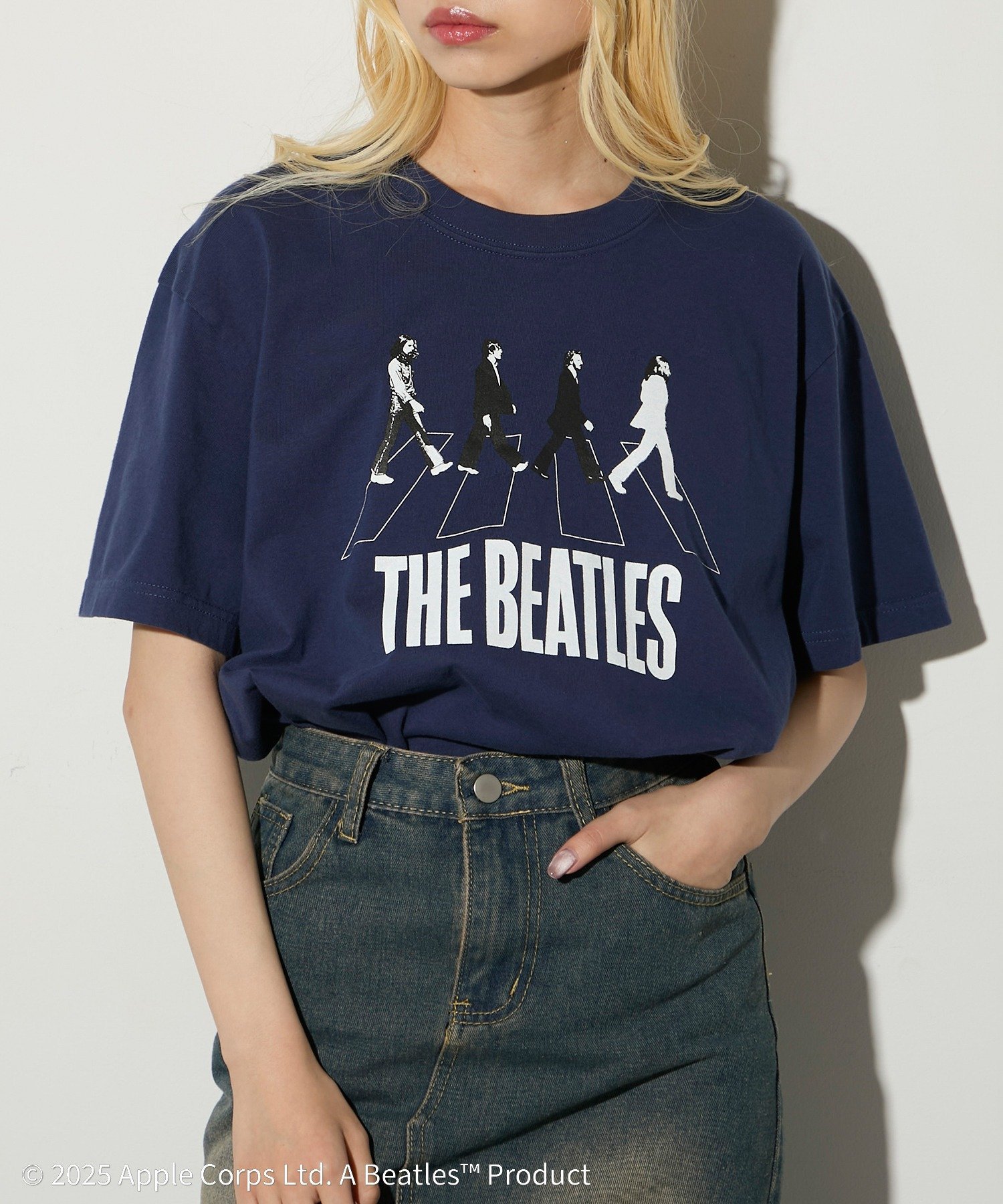 GOOD ROCK SPEED/バンドTシャツ THE BEATLES カセットチャート トップス カットソー・Tシャツ グレー ホワイト ネイビー