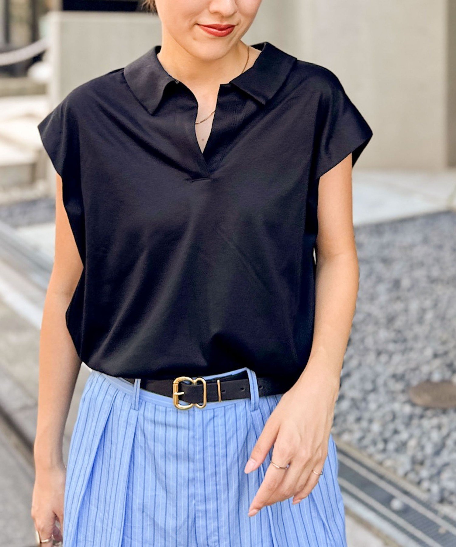 【SALE／20%OFF】NOLLEY'S ポロ衿プルオーバーカットソー ノーリーズ トップス カットソー・Tシャツ ワインレッド ベージュ ブラック【送料無料】のサムネイル