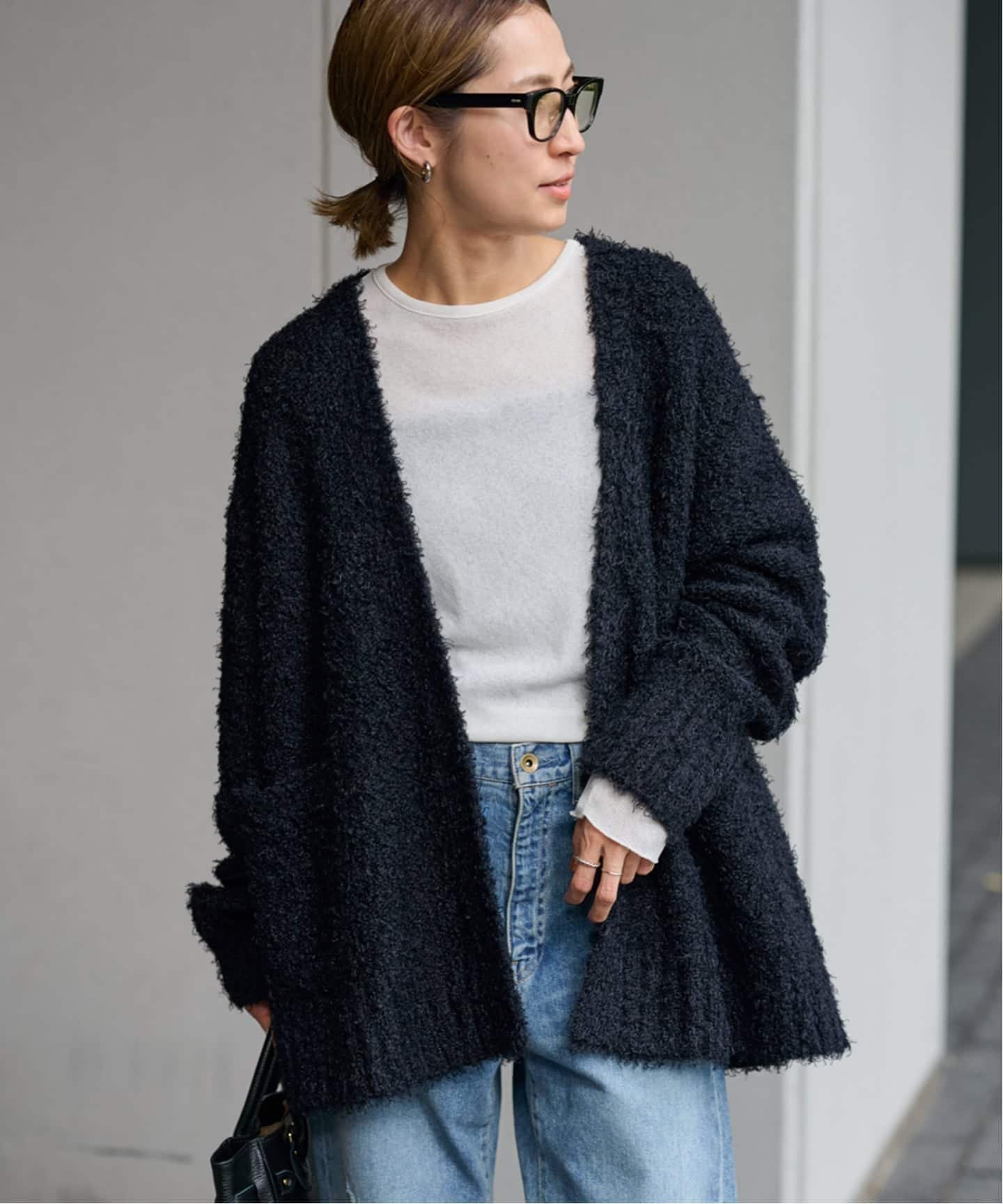 FRAMeWORK ≪WEB限定 / 追加≫CURLY ガウンニット フレームワーク トップス カーディガン ブラック グレ..