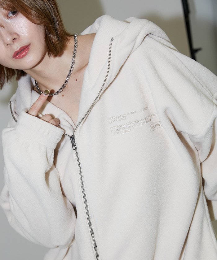 PUBLUX レタリング 刺繍 フリース ジップ ビッグ パーカー 限定展開 25AW フリークスストア トップス パーカー・フーディー グレー ベージュ ブラウン【送料無料】のサムネイル