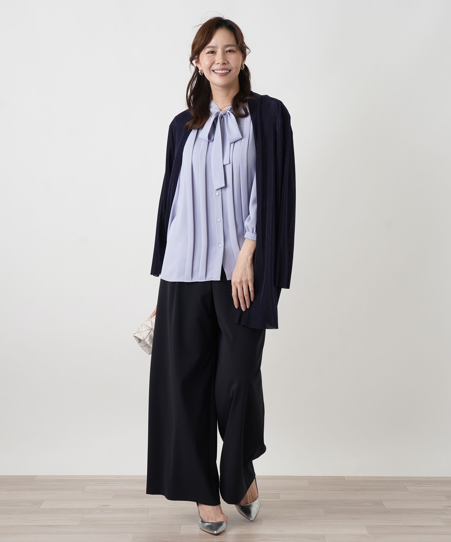 Leilian PLUS HOUSE ワイドパンツ レリアン プラスハウス パンツ その他のパンツ ネイビー