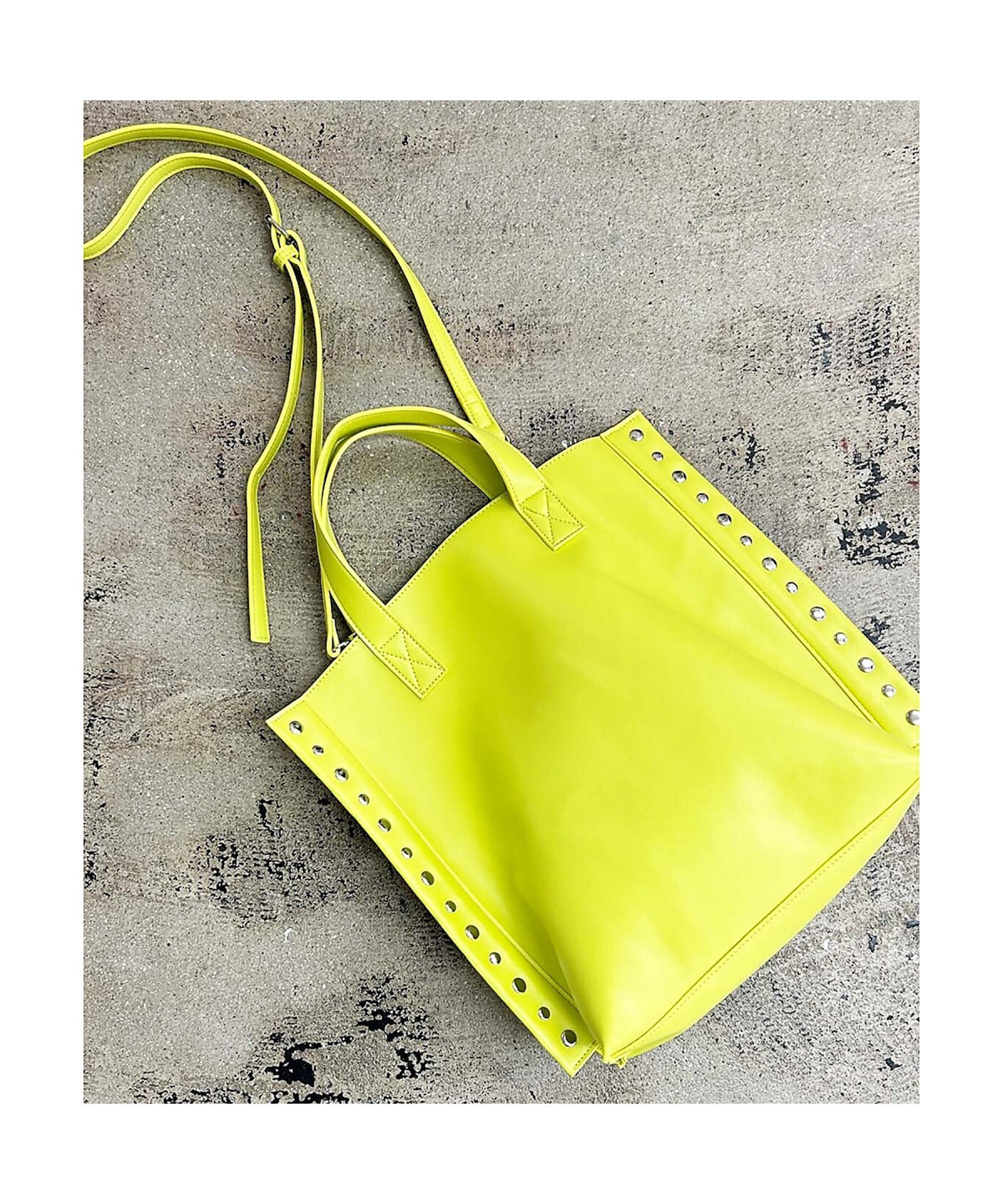 Rouge vif la cle 【cheek/チーク】2WAY トートバッグ / リベット / フェイクレザー ルージュ・ヴィフ ラクレ バッグ トートバッグ ブラック パープル シルバー ブラウン イエロー【送料無料】