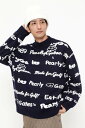 PEARLY GATES 天竺*ロゴインターシャ モックネックニットプルオーバー パーリーゲイツ トップス ニット ネイビー ホワイト【送料無料】