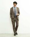MEN'S MELROSE ソラーロヘリンボーン/ウォッシャブルスーツ メンズメルローズ スーツ・フォーマル セットアップスーツ ネイビー ブラウン【送料無料】