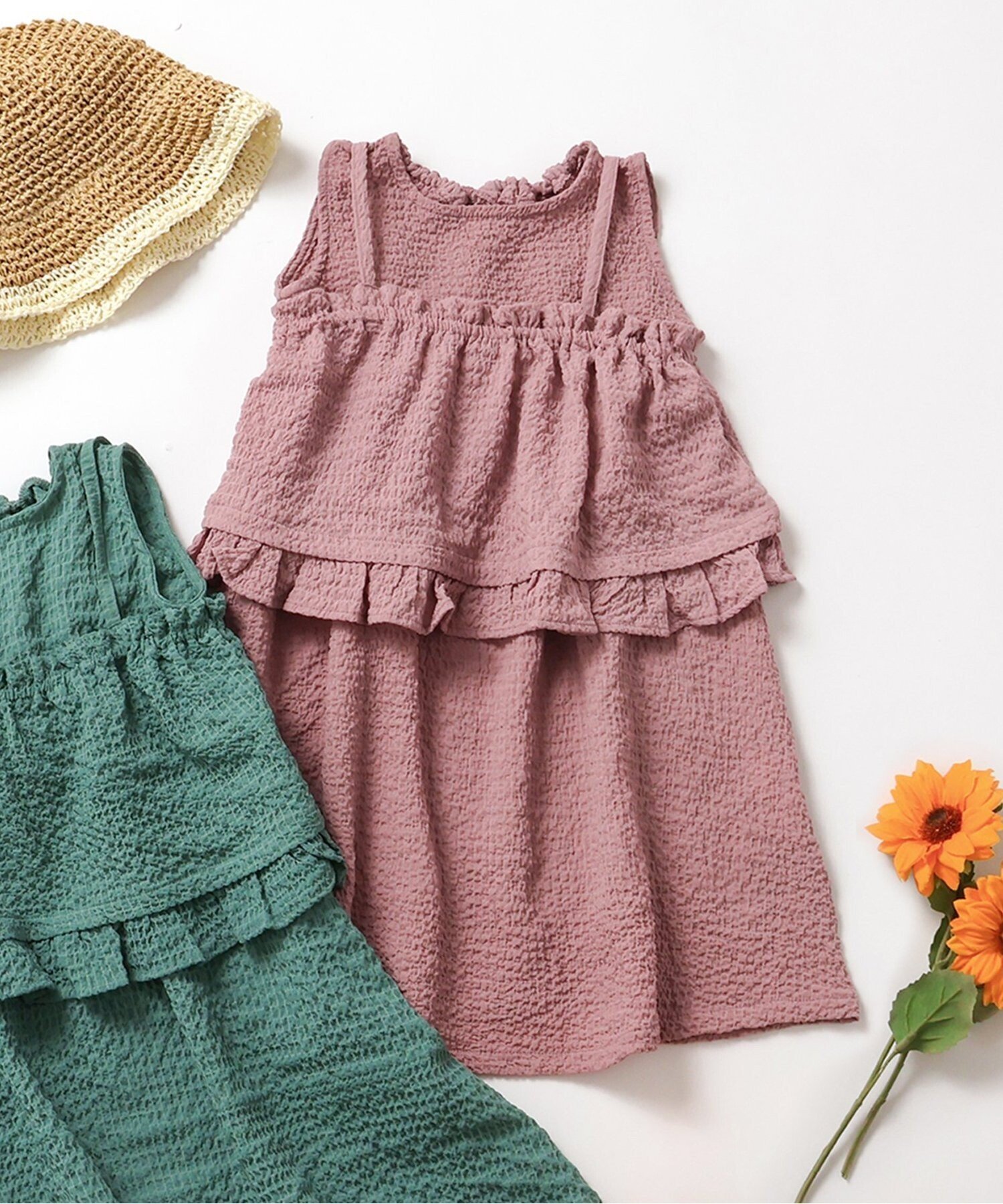 【SALE／30%OFF】BREEZE ビスチェ付き2Pセットワンピース エフオーオンラインストア ワンピース・ドレス ワンピース ピンク グリーンのサムネイル