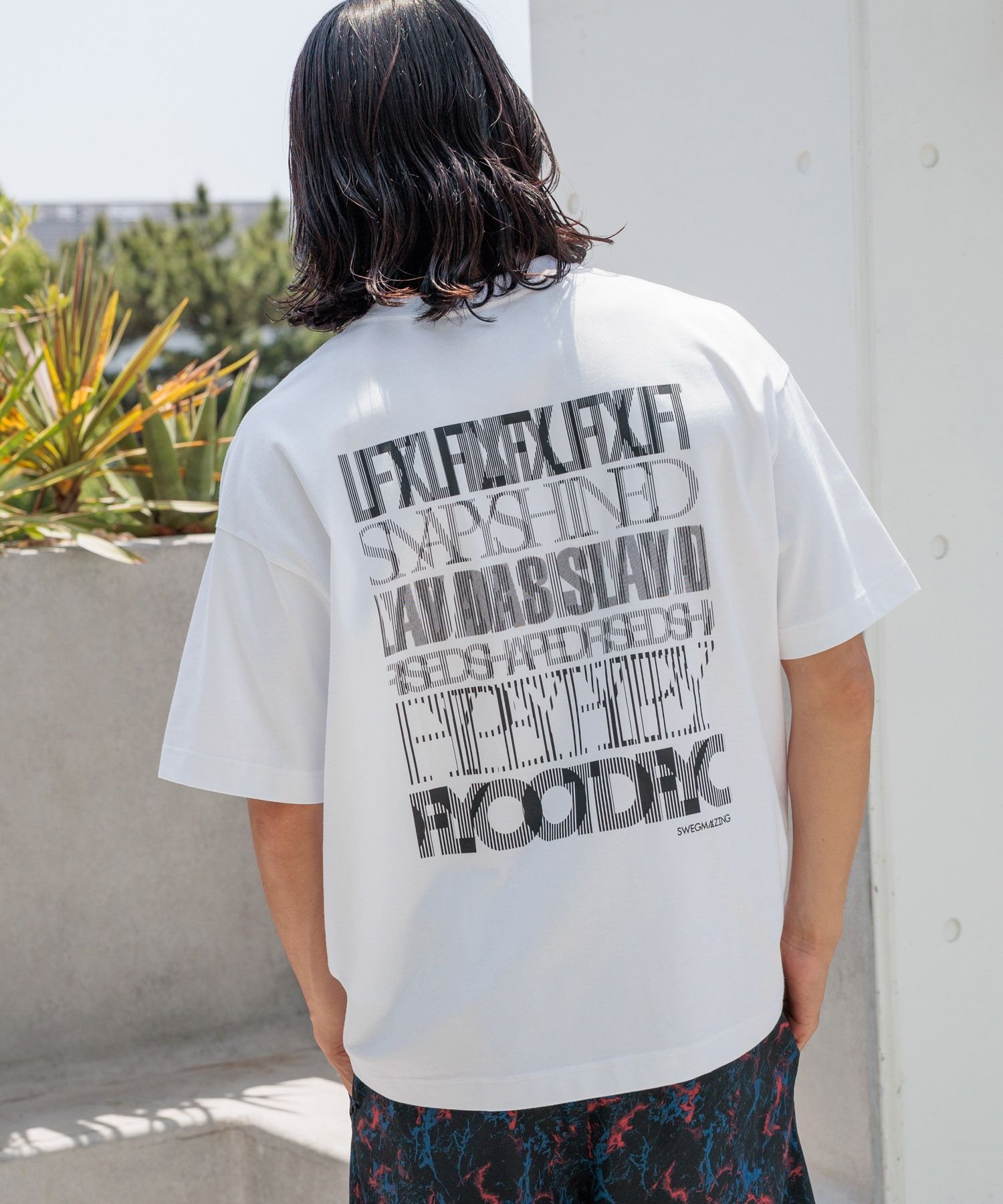 【HEREIAM】ユニセックス/DEGIT CODE TEE ベイフロー トップス カットソー・Tシャツ ブラック パープル ホワイト ピンク