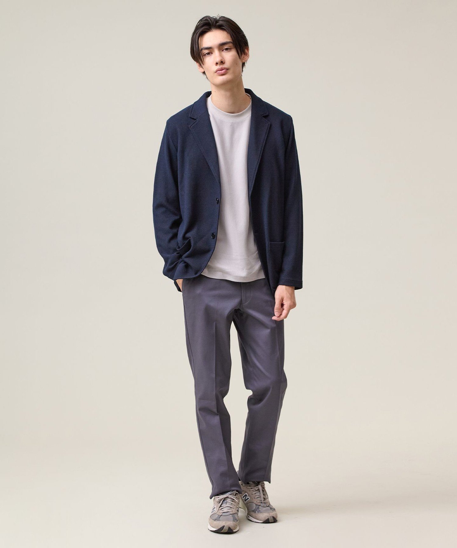 J.PRESS 【KANEMASA JERSEY】ツイステッドスムース カットジャケット ジェイプレス トップス カーディガン ブラウン ネイビー
