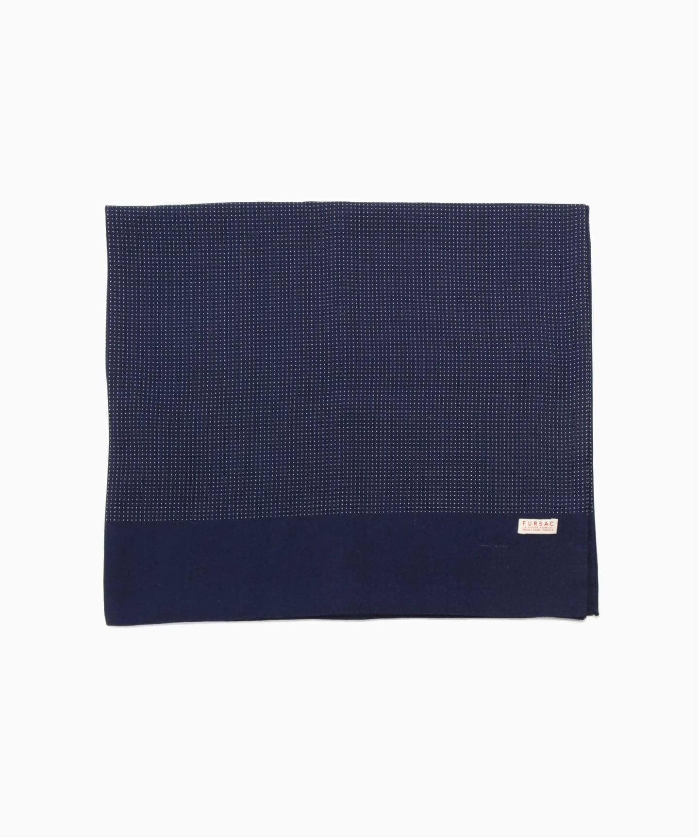 EDIFICE fursac (フルサック) Navy blue wool scarf with polka dot エディフィス ファッション雑貨 ス..