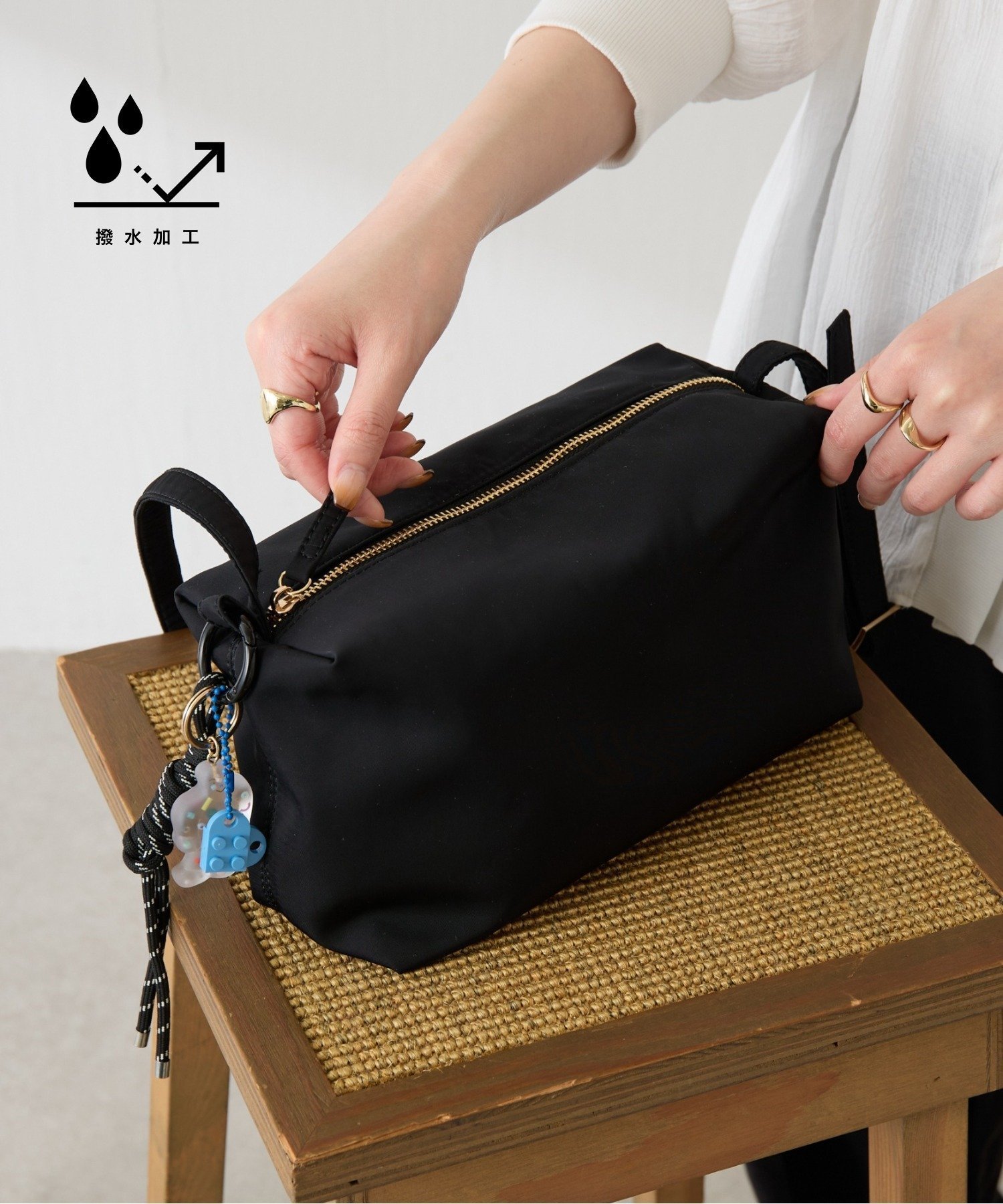 COLLAGE GALLARDAGALANTE 《Matsushita企画》【軽量180g/強撥水】撥水ボックスショルダーバッグ コラージュガリャルダガランテ バッグ ショルダーバッグ ブラック ホワイト【送料無料】