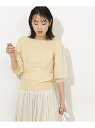 NATURAL BEAUTY BASIC シアーストライプドッキングニット ナチュラルビューティベーシック ニット ニットその他 イエロー グレー ホワイト【送料無料】