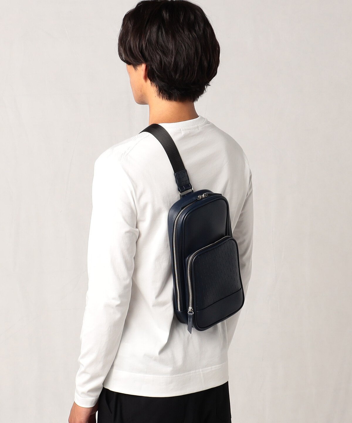 【SALE／50%OFF】COMME CA MEN 市松柄 合成皮革 ボディバッグ コムサメン バッ ...