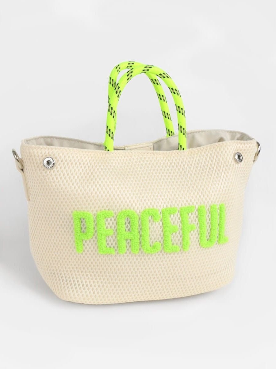 【SALE／26%OFF】nouer ロゴワッペンMINIメッシュバック【オンライン限定カラー】 ラシュッド バッグ トートバッグ ホワイト オレンジ【送料無料】のサムネイル