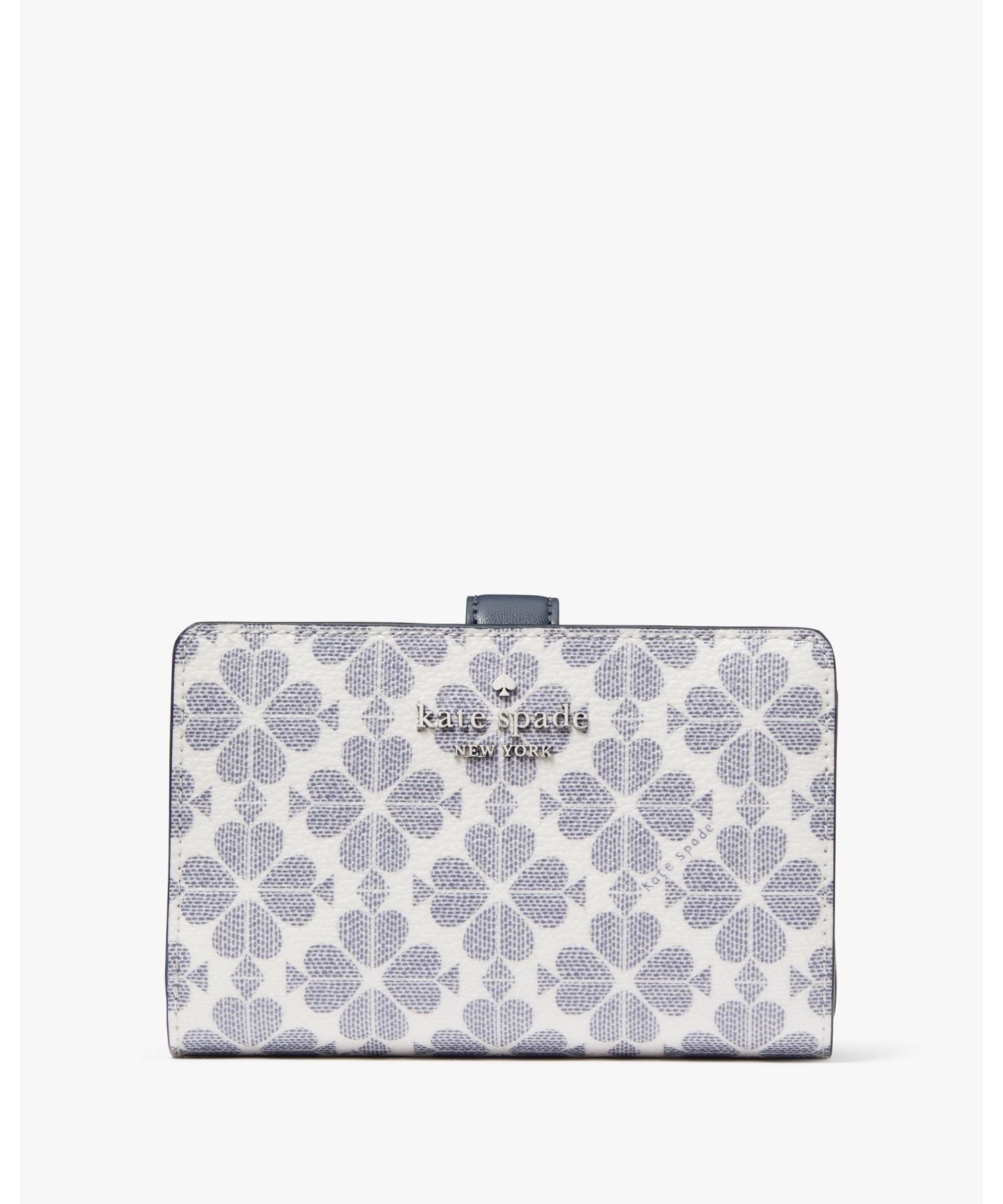 ケイトスペード ポーチ（レディース） 【SALE／65%OFF】kate spade new york スペード フラワー コーテッド キャンバス ミディアム コンパクト バイフォールド ウォレット ケイトスペードニューヨーク 財布・ポーチ・ケース 財布【送料無料】