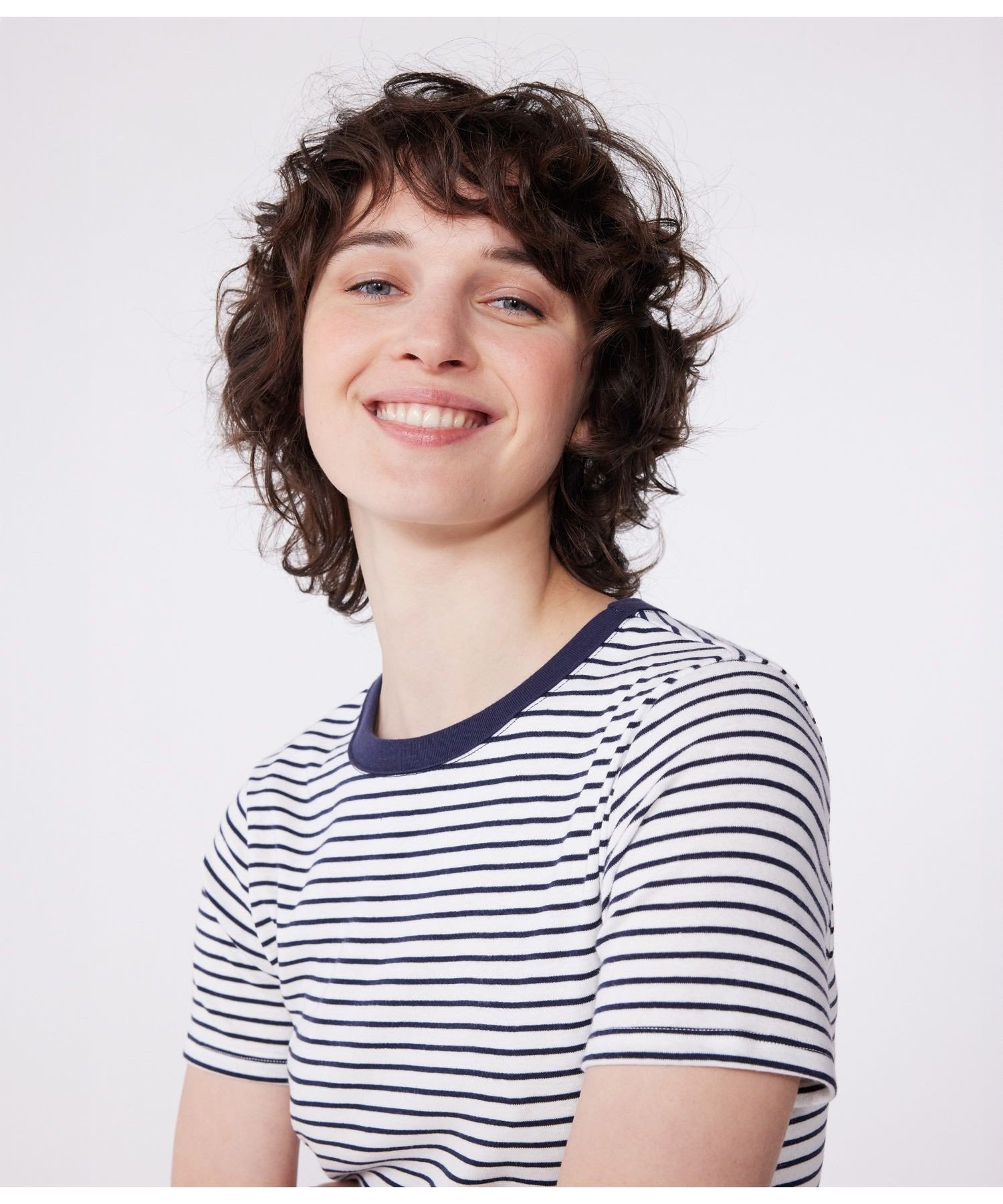 PETIT BATEAU ミニマリニエールクルーネック半袖Tシャツ プチバトー トップス カットソー・Tシャツ【送料無料】
