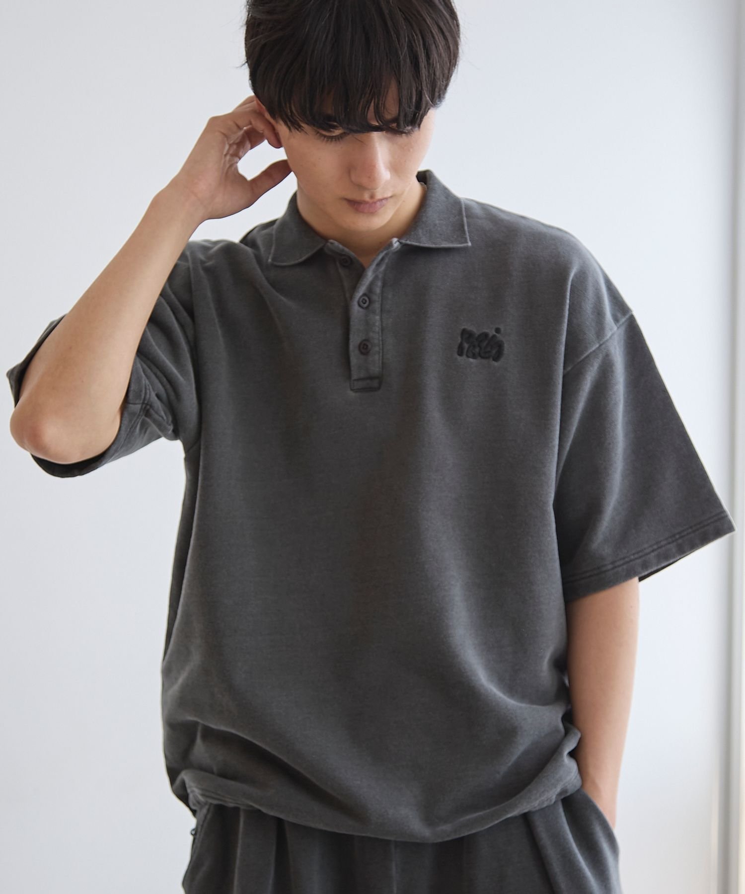 PAGEBOYLIM 【PBLIM】ピグメントルーズポロ ページボーイ トップス カットソー・Tシャツ ブラウン グレー