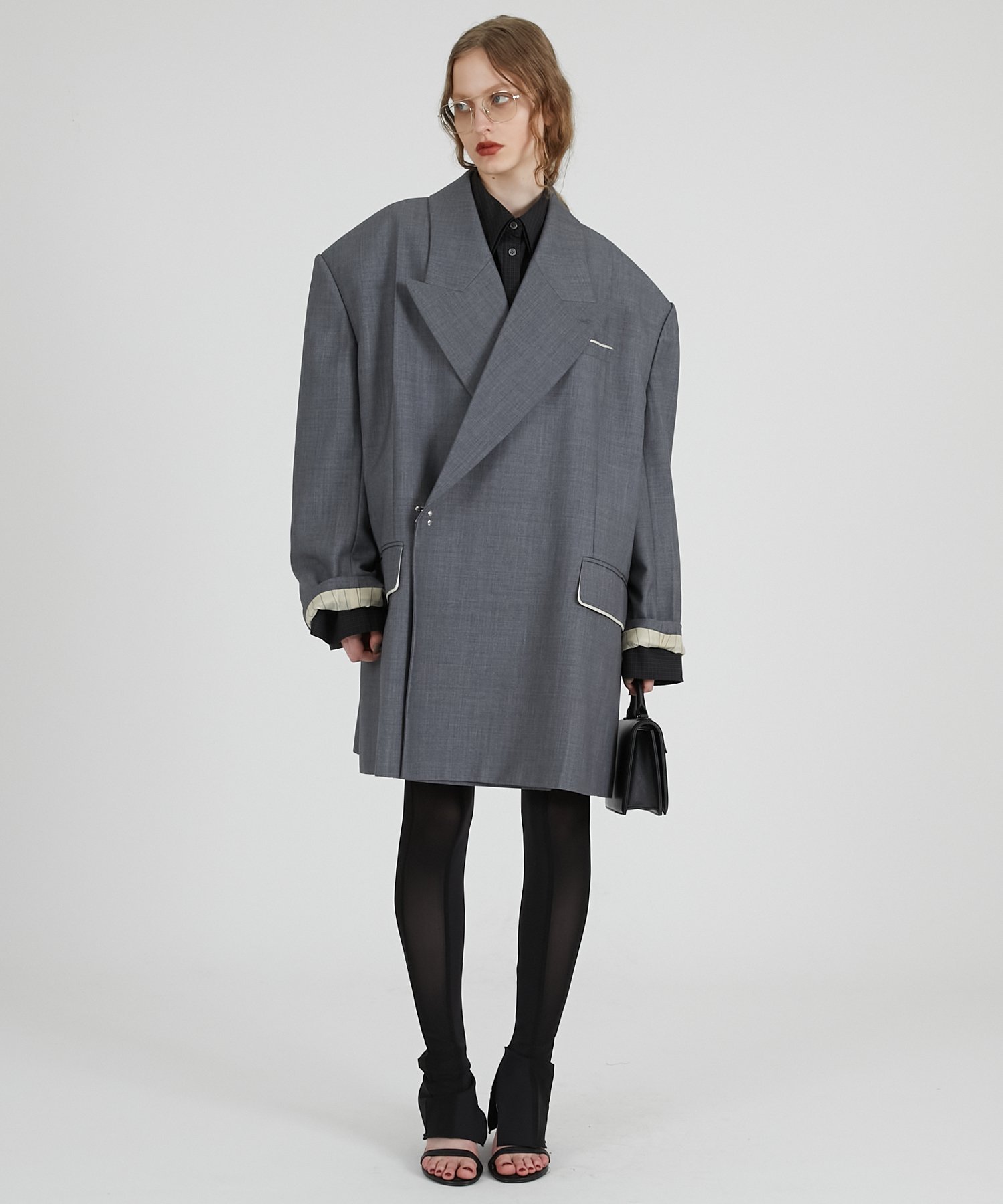 PRANK PROJECT スーパービッグジャケット プランク プロジェクト ジャケット・アウター テーラードジャケット・ブレザー グレー ブラック【送料無料】のサムネイル