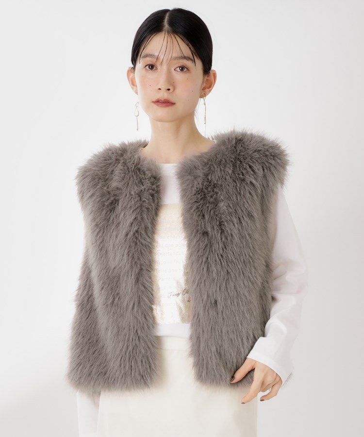 【SALE／30%OFF】THE SHOP TK フェイクファーベスト ザ ショップ ティーケー トップス ベスト・ジレ ベ..