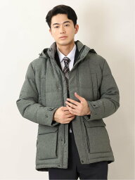 タカキュー ダウンジャケット メンズ 【SALE／66%OFF】TAKA-Q WOOLEN TEC+ON ハーフダウン タカキュー ジャケット・アウター ダウンジャケット・ダウンベスト グレー ネイビー【送料無料】