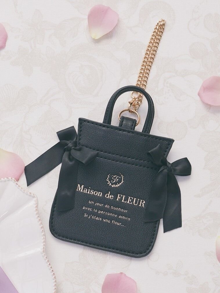 Maison de FLEUR ダブリリボントートバッグパスケース メゾン ド フルール バッグ その他のバッグ ブラック ピンク パープル【送料無料】