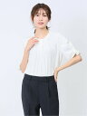【SALE/50%OFF】m.f.editorial ボウタイ風 半袖プルオーバーブラウス 半袖 レディース シャツ カットソー トップス ブラウス カジュアル...