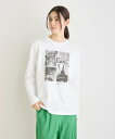 INED コラージュフォトロングスリーブTシャツ イネド トップス カットソー・Tシャツ ホワイト【送料無料】