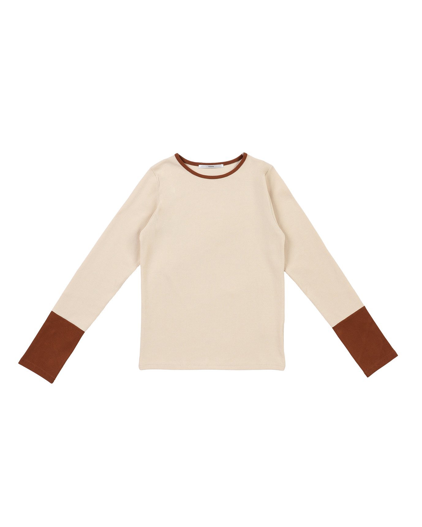 YEVS リブ配色プルオーバー イーブス トップス ニット ブルー レッド イエロー ホワイト【送料無料】