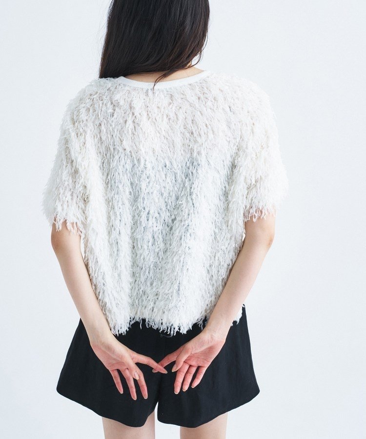 CODE A IRONING｜feather tulle S/S tee コードエー トップス カットソー・Tシャツ ホワイト