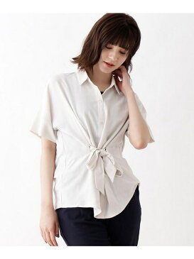 【SALE/73%OFF】SHOO・LA・RUE 【M-3L/2点セット】シャツ+タンクトップ シューラルー ニット アンサンブル ブラウン ベージュ ピンク ネイビー