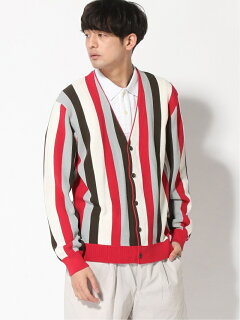 Stripe Cardigan 11-15-1327-048: Red Stripe Cardigan 11-15-1327-048: Red
