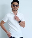 CavariA CavariA ランダムクレープ半袖スキッパーポロシャツ シルバーバレット トップス ポロシャツ ホワイト レッド ブルー【送料無料】