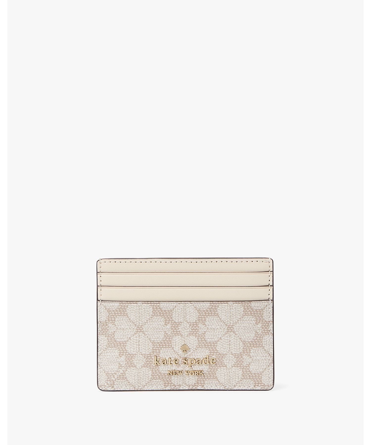 ケイト・スペード ニューヨーク 【SALE／50%OFF】kate spade new york スペード フラワー コーテッド キャンバス スモール スリム カード ホルダー ケイトスペードニューヨーク 財布・ポーチ・ケース 名刺入れ・カードケース【送料無料】