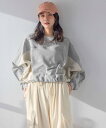 【SALE/30%OFF】LOWRYS FARM コンビスウェットプルオーバー ローリーズファーム トップス スウェット・トレーナー グレー ブラック ホワイト...