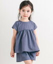 Tartine et Chocolat リボン半袖切替ブラウス+ハーフパンツ セットアップ(90~140cm) ベベ オンライン ストア トップス シャツ・ブラ...