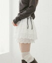 Heather パンチングレースショートパンツ ヘザー パンツ その他のパンツ ホワイト ブラック【送料無料】