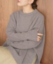 IENA 《WEB限定/追加予約》ウールカシミヤ 脇スリットクルーネックプルオーバー イエナ トップス ニット ブルー ブラック グレー【送料無料】