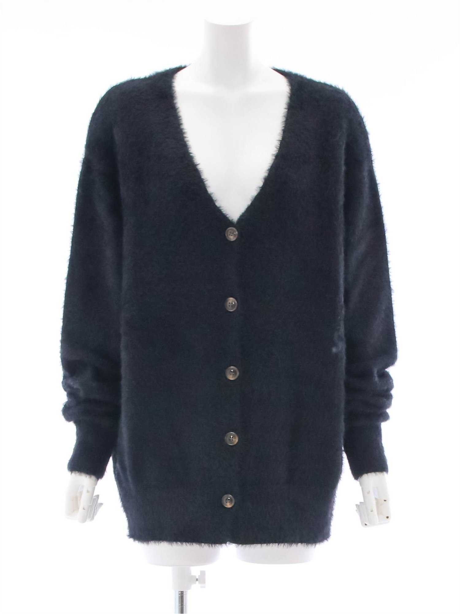 【SALE／49%OFF】clear フェザーロングカーディガン クリア トップス カーディガン ブラック ホワイト パープル ブルーのサムネイル