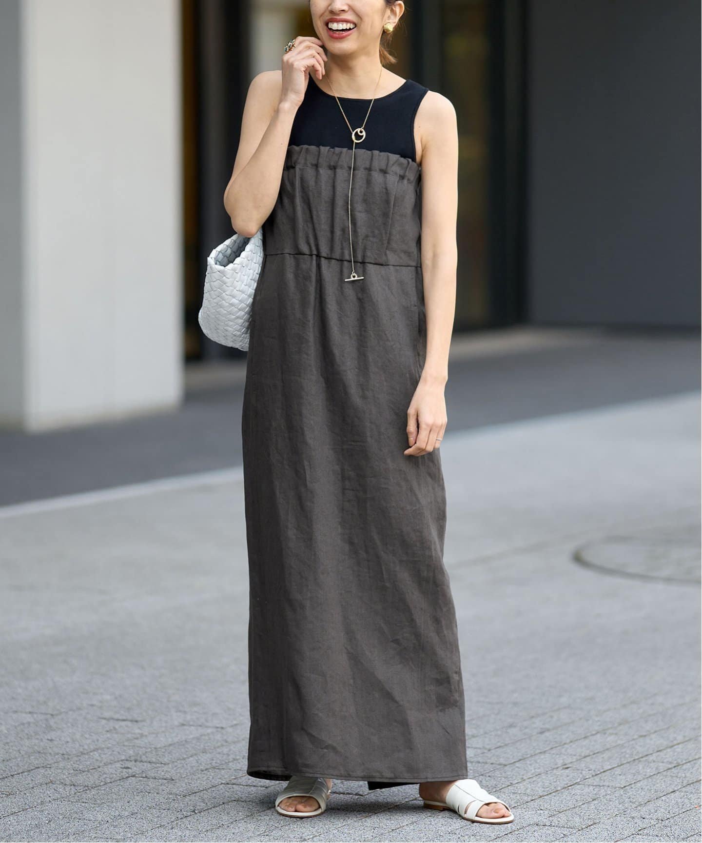 IENA 【DELIY/デリー】別注リネンワンピース イエナ ワンピース・ドレス ワンピース ブラック グリーン【送料無料】のサムネイル