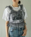 【SALE/50%OFF】MAISON BREEZE reveur MAISON BREEZE reveur/チュールフリルビスチェ セットアップセブン トップス キャミソール ホワイト ブラック グレー