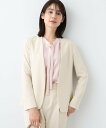 【SALE/5%OFF】INDIVI 【洗える/UVケア/スーツ】ストレッチノーカラージャケット インディヴィ スーツ・フォーマル セットアップスーツ ブラック...