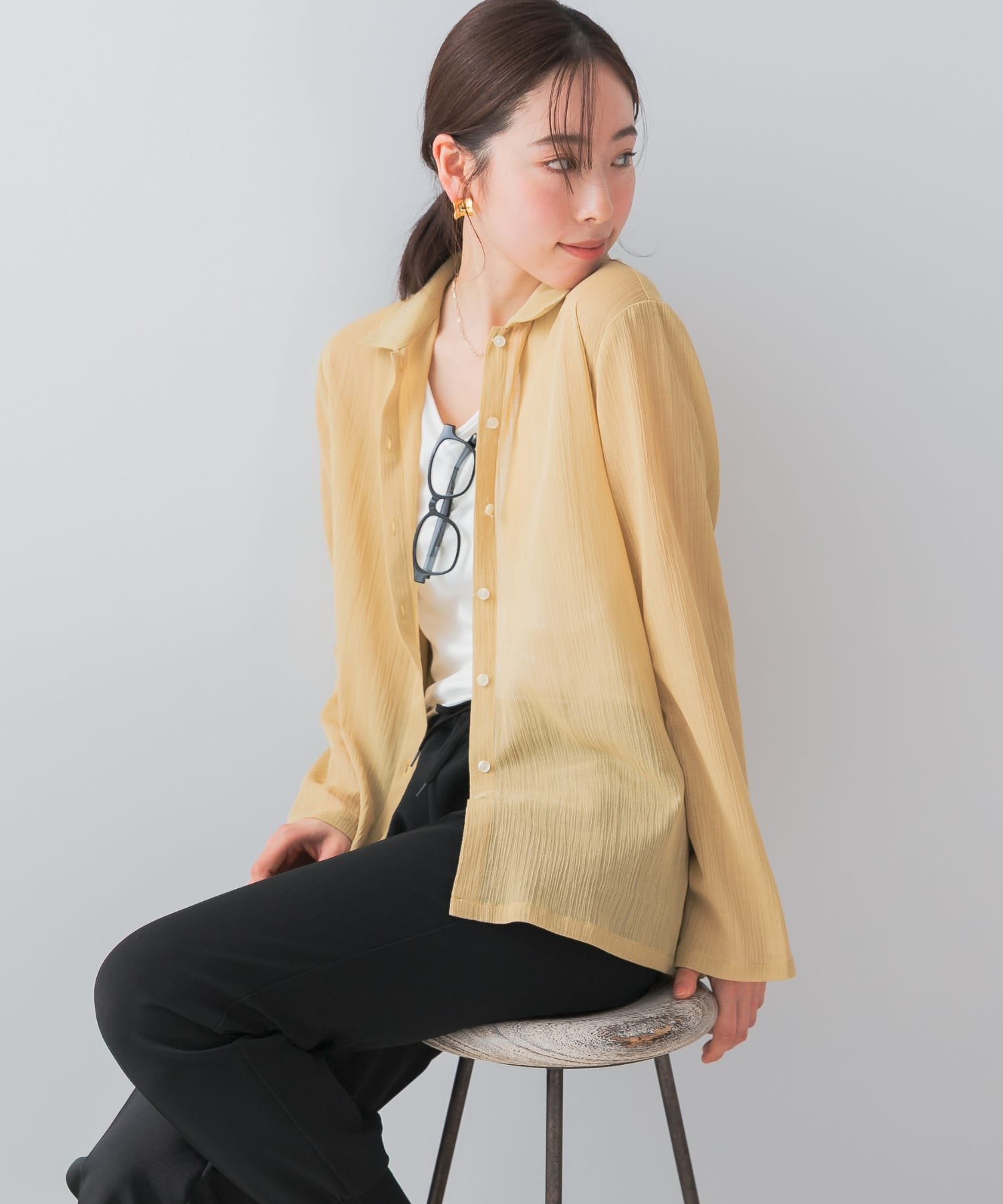 【SALE／50%OFF】URBAN RESEARCH ROSSO F by ROSSO 楊柳シアーシャツ アーバンリサーチロッソ トップス..