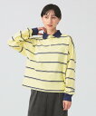 Ray BEAMS 【別注】Champion / ボーダー ポロシャツ ビームス ウイメン トップス ポロシャツ イエロー【送料無料】