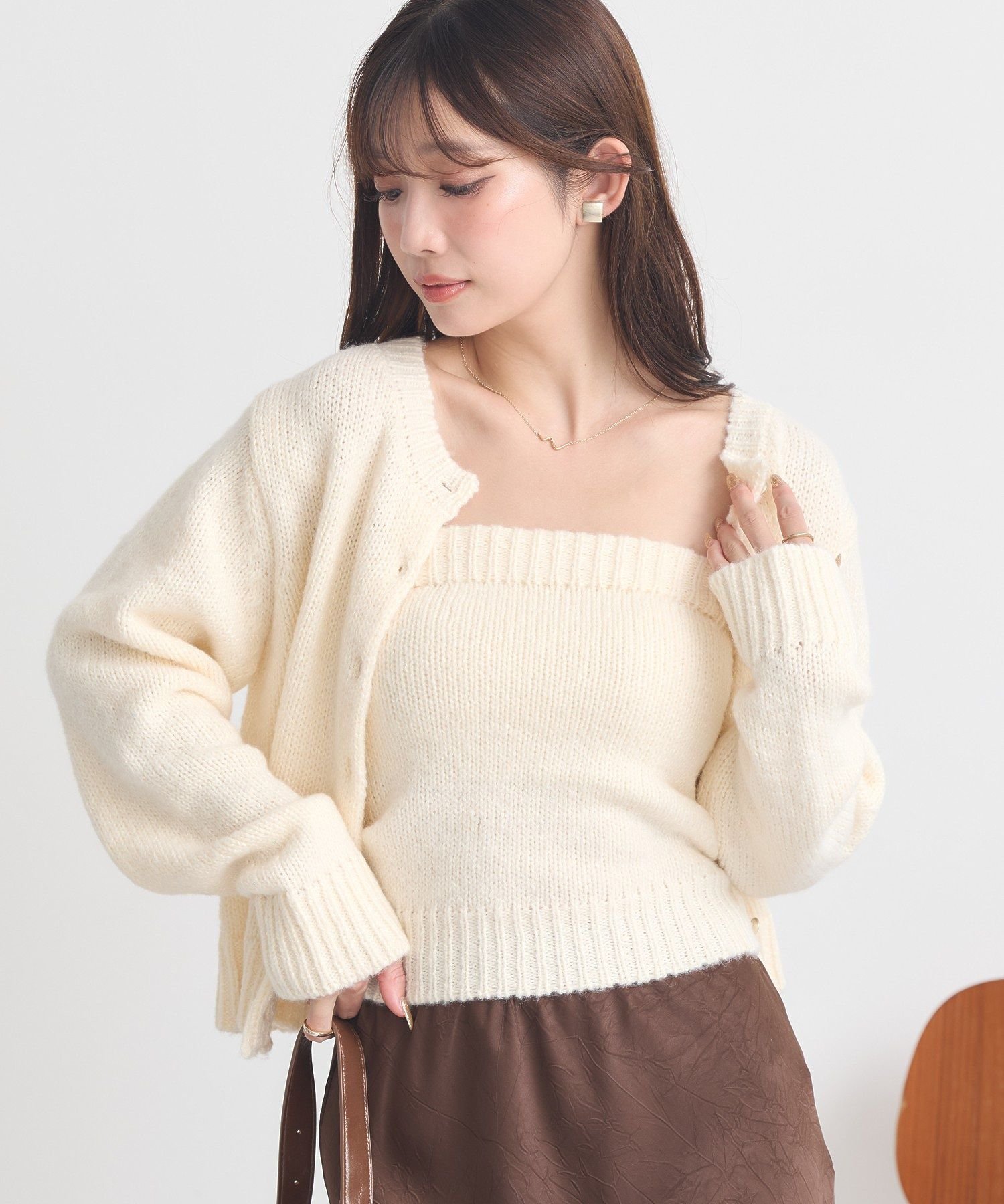 【SALE／20%OFF】earth music&ecology SET2点フラワースパンコールカーデ+ビスチェ アースミュージック..