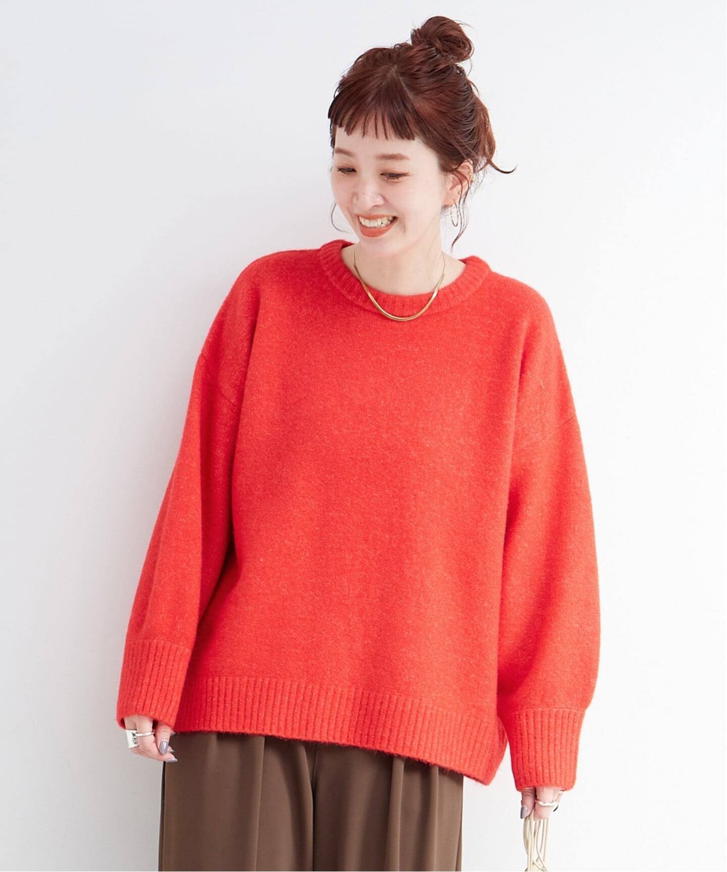 B.C STOCK 手洗い可 / WOOLMIXクルーネックプルオーバー ベーセーストック トップス ニット レッド グレー ブルー ピンク【送料無料】のサムネイル