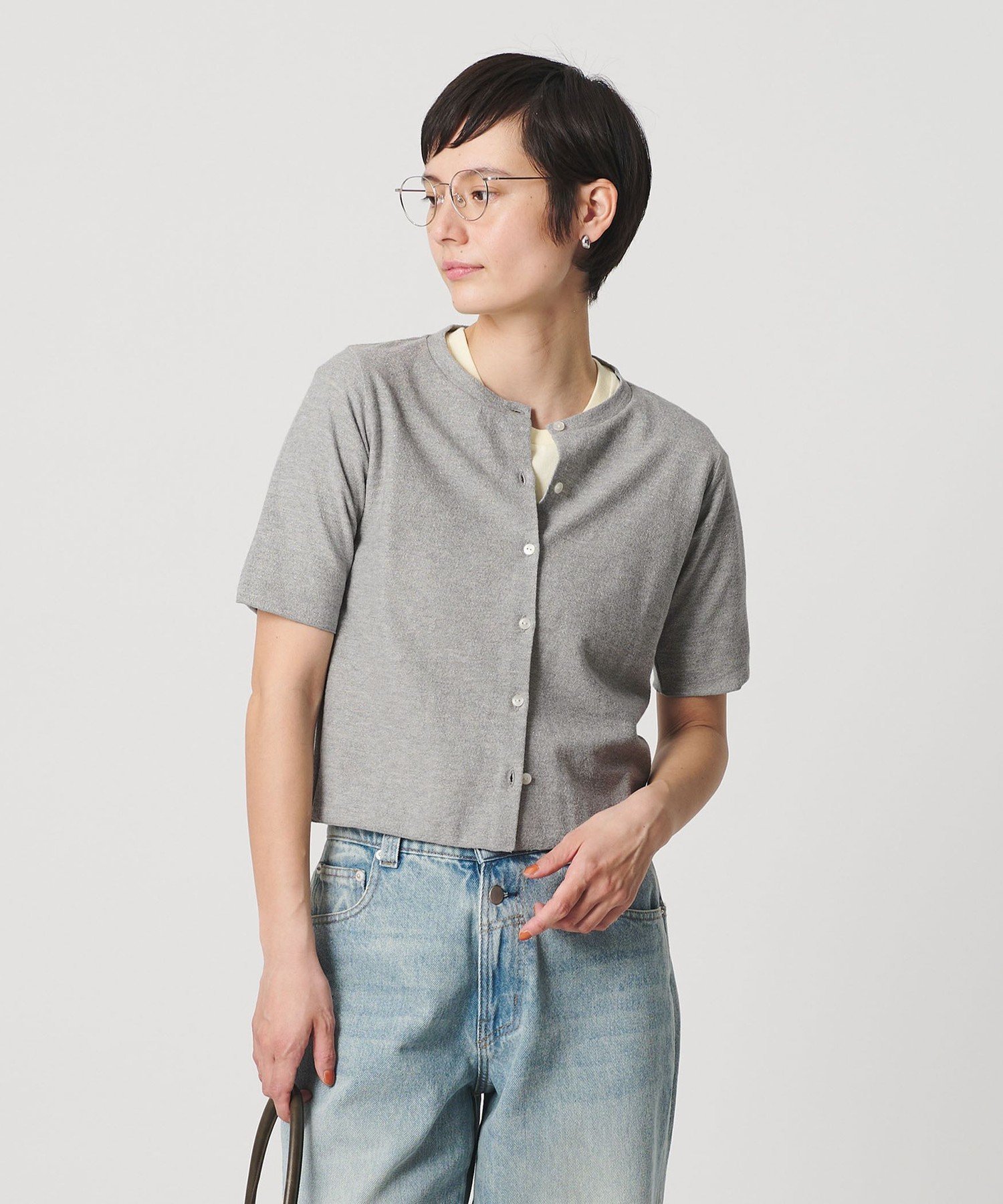 UNITED ARROWS リネン混半袖カーディガン グレー 楽天市場】UNITED ARROWS（カラーグレー）（カーディガン・ボレロ