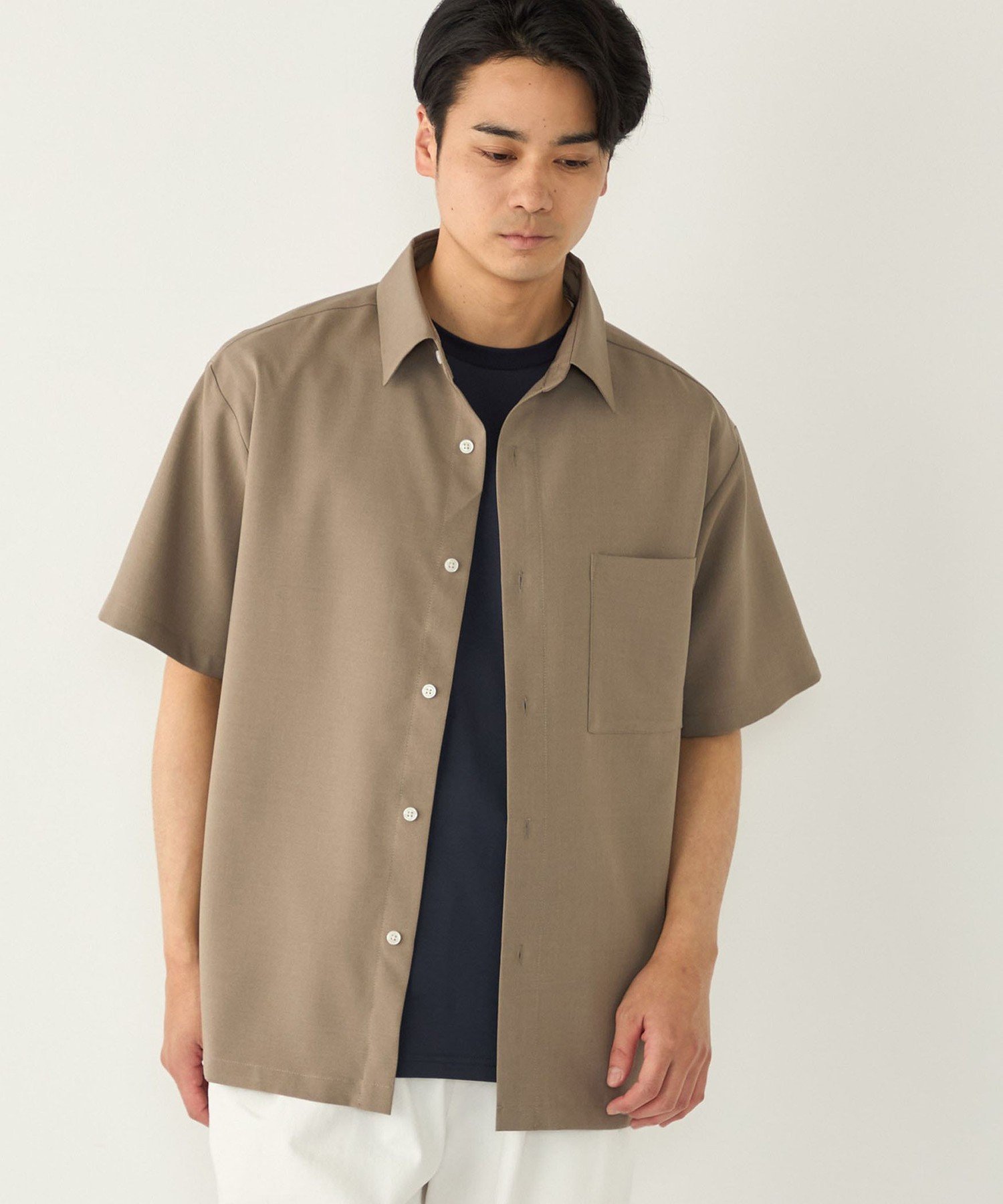 SHIPS Colors SHIPS Colors:＜吸水速乾・洗濯機可能＞2WAY ストレッチ ボックス シャツ◇ シップス トップス シャツ・ブラウス ブルー ベージュ ネイビー【送料無料】