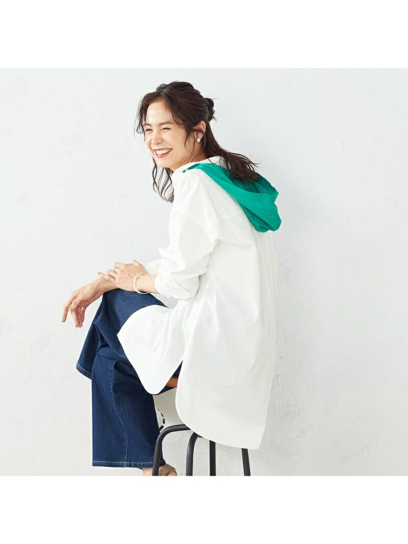 【SALE／64%OFF】COMME CA ISM フード付きシャツ コムサイズム トップス シャツ・ブラウス グリーン ホワイト ブラック レッド ブルーのサムネイル