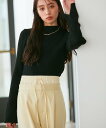 【SALE/50%OFF】VIS 【洗える】モックネック袖スリットリブニット ビス トップス ニット パープル グレー グリーン ブラック