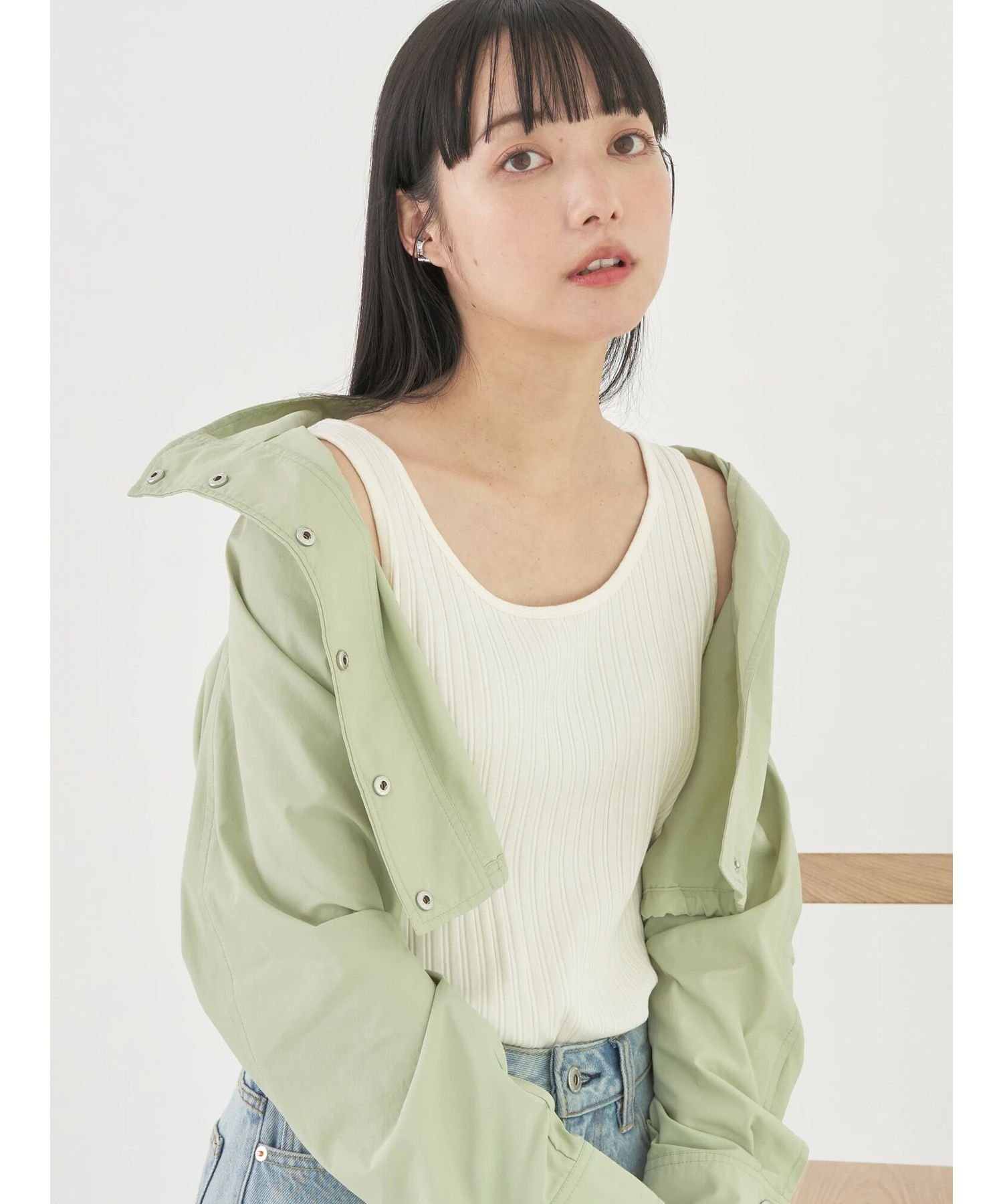 楽天Rakuten Fashionearth music&ecology 2WAYネックタンクトップ インナー/レディース/24SS アースミュージック&エコロジー トップス その他のトップス ホワイト ブラック ベージュ ブルー