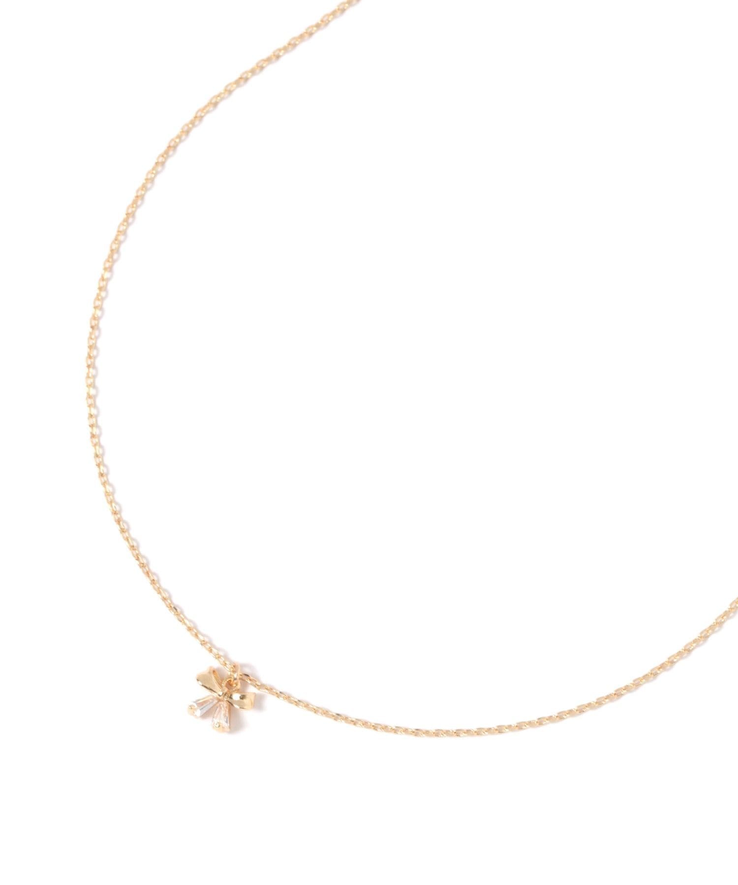 LAKOLE プチリボンモチーフネックレス ラコレ アクセサリー・腕時計 ネックレス ゴールド シルバー